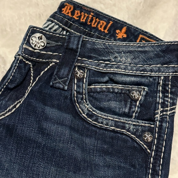 ROCK REVIVAL SIZE 25 CROPPED CAPRI JEANS - Picture 5 of 11